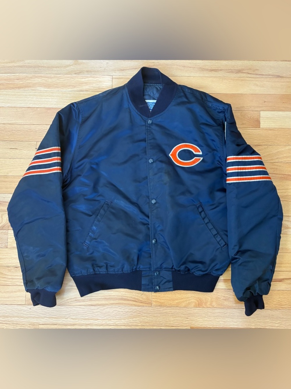 Vintage Starter Chicago Bears Satin Bomber Jacket Coat Men’s Size L
